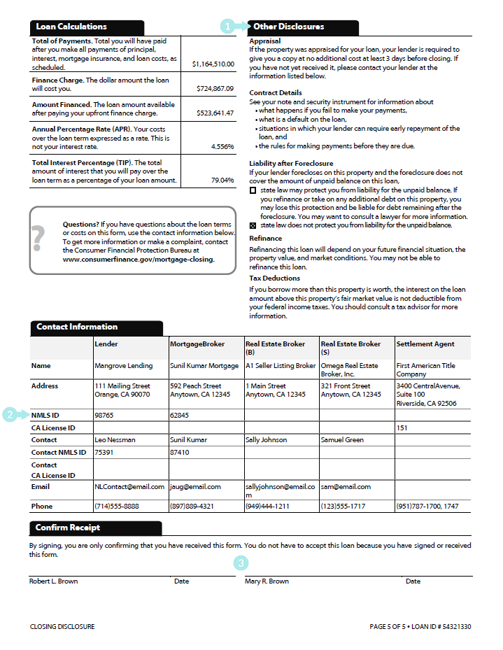 Mortgage Closing Disclosure Page 5